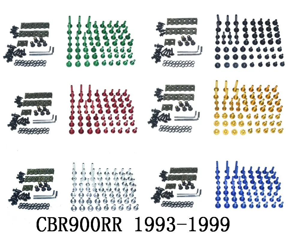 Мотоцикл Полный Обтекатель Болты Комплект болты для кузовных работ HONDA CBR900RR 1993-1999