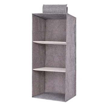 

Hanging Cotton Linen Container Waterproof Clothes Organizer Wardrobe Shelf PP Board Washable Storage Box Closet Moisture-proof