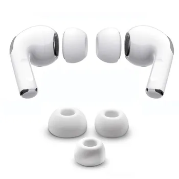 

Anti-slip 6 Pairs Medium Size Clear Silicone Replacement Earbuds Tips For Apple Air pods Pro Eartips Cushions Ear Gel Cover