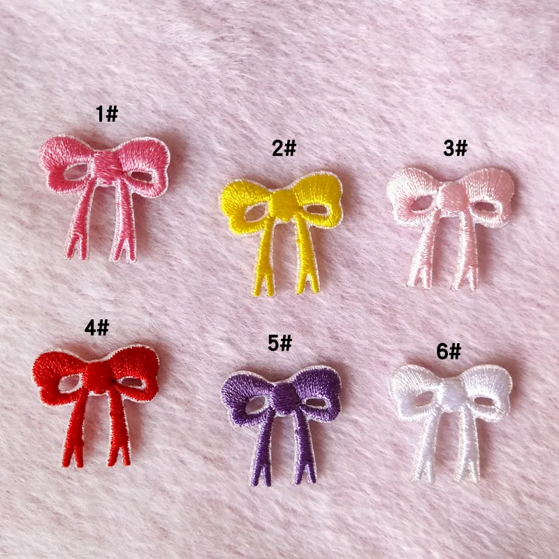 Self-Adhesive Cartoon Embroidery Bow Patches - Set of 5
