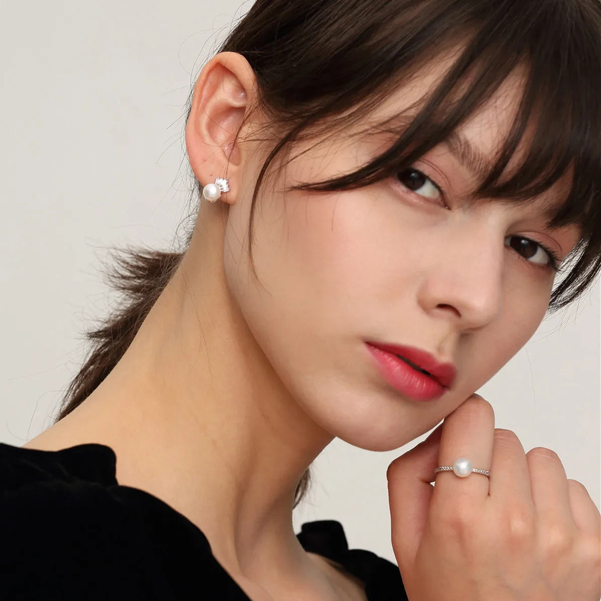 

Butterfly Home Simple Fashion Freshwater Pearls Set Crown Ear Stud Basic Men's Ring Classic Style Djtz76g76di