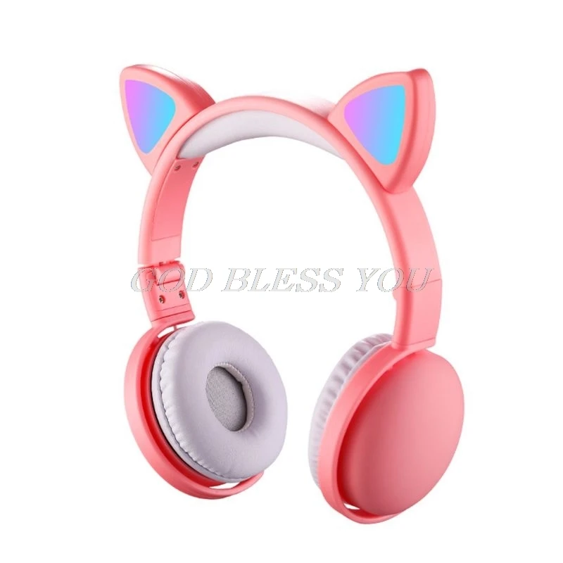 Child LED Flashing Cat Ear Headset Wireless Bluetooth Music Headphones Kids Gift Drop Shipping