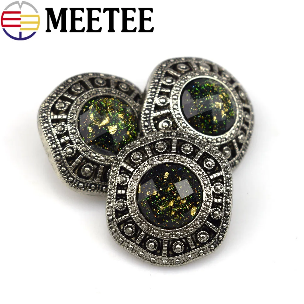 50pcs Meetee 15/18/21/25mm Eco-friendly Resin Buttons Women Men Suit Coat Button Decorative Buckles DIY Sewing Accessories