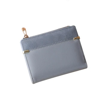 

Money Portable Cashes PU Leather Fashion Coin Purse Frosted Women Short Wallet With Buckle Multi Card Position Gift Solid