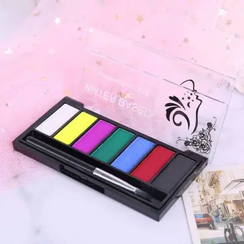 

1 Box 7 Color Drawing Pigment Water-Soluble Non Toxic Body Paint Makeup Face Painting Kit with Brush Halloween Festival Art