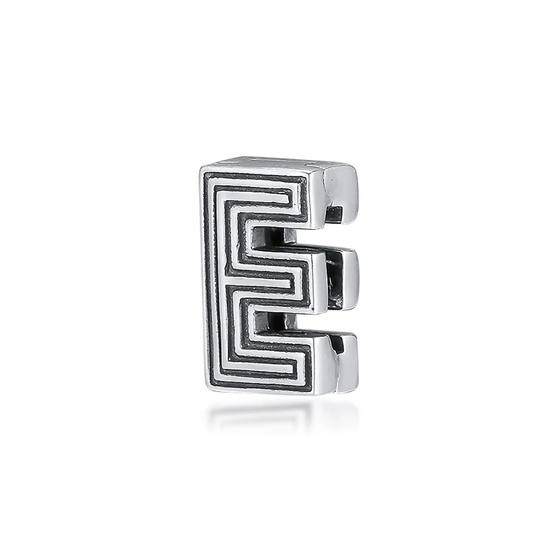 DIY Подходит для Pandora шармы браслеты буквы E клип бусины стерлингового серебра 925-ювелирные изделия