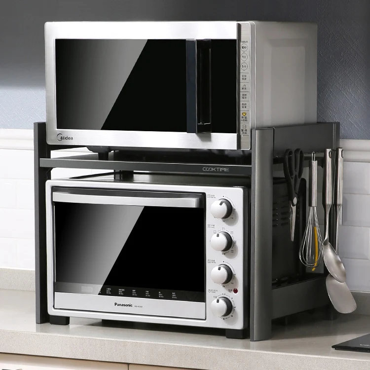 

Oven shelf rack 2 layers double-layer space aluminum seasoning kitchen countertop for home microwave