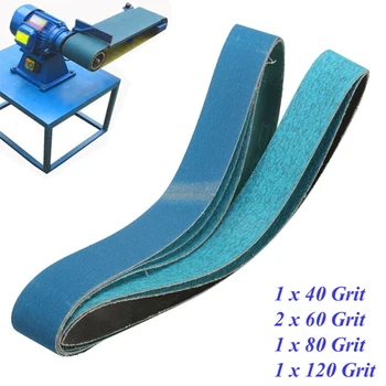 

5pcs Sanding Belts 40 60 80 120 Grits For Woodworking Shoe Material Polishing