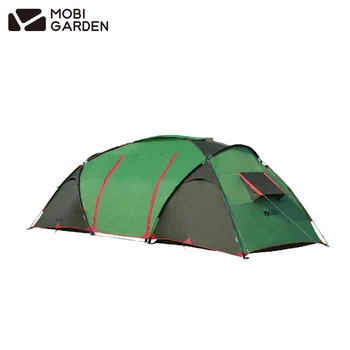 

MobiGarden ShiJia 6 DELUX family outdoor camping tent 6Person with 2 big room and 1hall 210Tpolyester PU2000MM W/R steel pole
