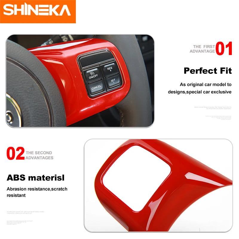 SHINEKA ABS лента "под дерево" для отделки помещений украшение руля накладка рамка наклейки для Jeep Wrangler JK 2011- стайлинга автомобилей