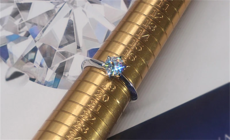 YANHUI Have Certificate 100% Original 925 Solid Silver Wedding Rings Natural Topaz 6mm 1ct Zirconia Diamond Rings For Women R003