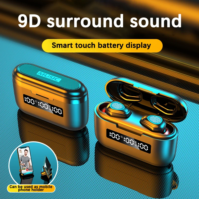 LIGE New TWS Wireless Headphones Bluetooth Earphones 3500mAh Charging Box Noise Canceling Headset Touch Control Wireless Earbuds