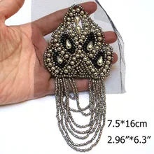 

2pcs/set black tassel Beaded epaulette for clothes Punk Coat Suit DIY Fashion Tassel Badge Epaulets Shoulder Patches appliques