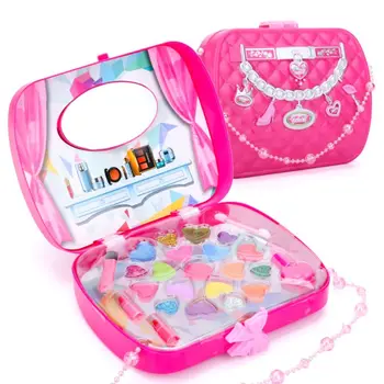 

1Set Children Pretend Makeup Game Toys Hair Dryer Lipstick Girl Play House Makeup Handbag Toy Simulation Drama Props Kids Gifts