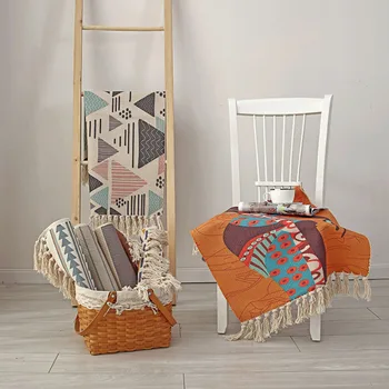 

Cotton And Linen Tassel Woven Carpet Floor Mat Door Bedroom Tapestry Decorative Blanket Tea Living Room Carpet Area Rug