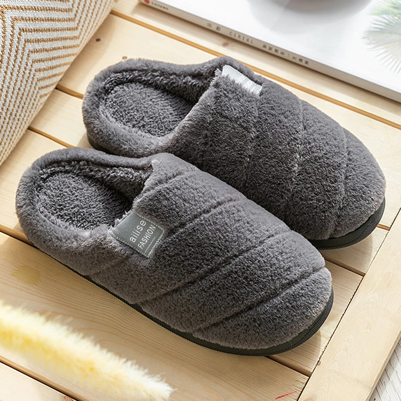 

Home Slipper women Stripe Soft short Plush Woman Slippers Non Slip Indoor shoes Unisxe Large Size Ladies slippers