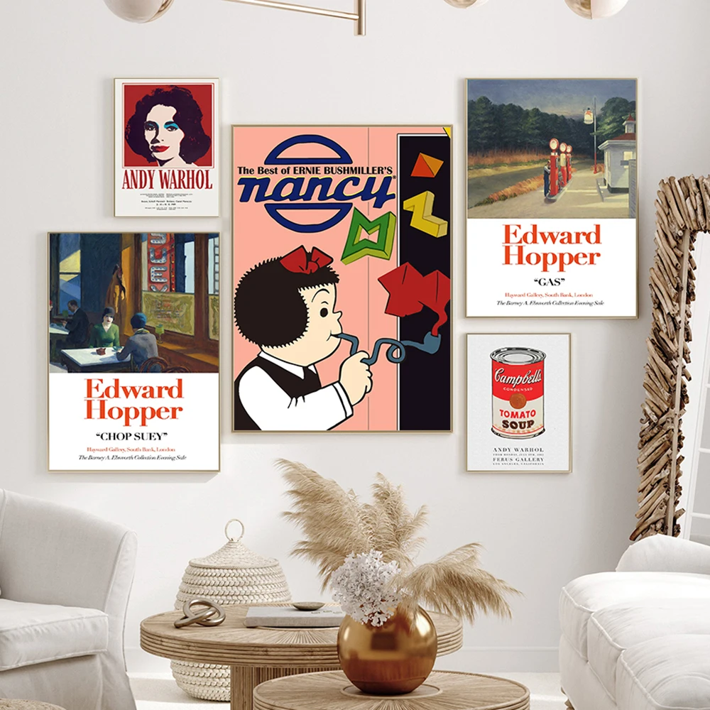 Modern Exhibit Poster Artwork Elizabeth Taylor Red Woman Art Canvas Painting Comic Can Cartoon Girl Living Room Mural Home Decor | Дом и сад