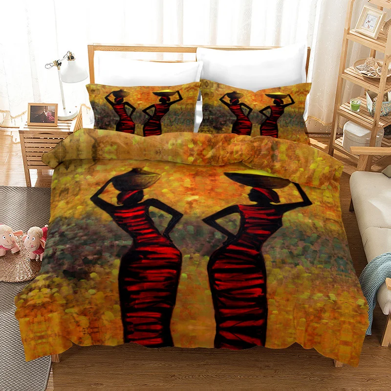 BeddingOutlet African Bedding Set King People Woman Duvet Cover Desert Geometric Home Textiles Red Sun Bedclothes Dropshipping
