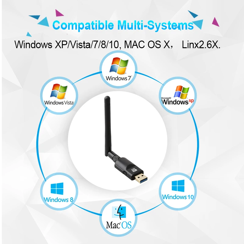 Беспроводной Wi Fi адаптер 1200 Мбит/с usb 802 11 два диапазона acbgn антенна переменного