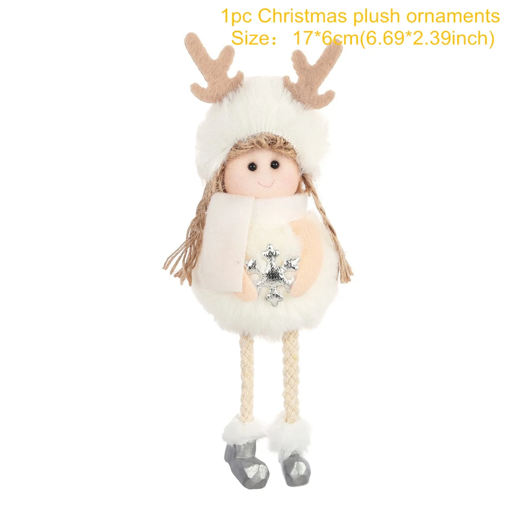Christmas Tree Decorations Wood Painted Elk Pendant New Year Xmas Decoration Deer Pendants Merry Christmas Decorations for Home - Цвет: 0129-3 White snow