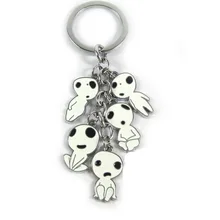 Фигурка Принцесса Мононоке древесный спрайт Белый металл 5 кукла-подвеска брелок для ключей застежка омаров маленькие ювелирные изделия кулон связанные Prod