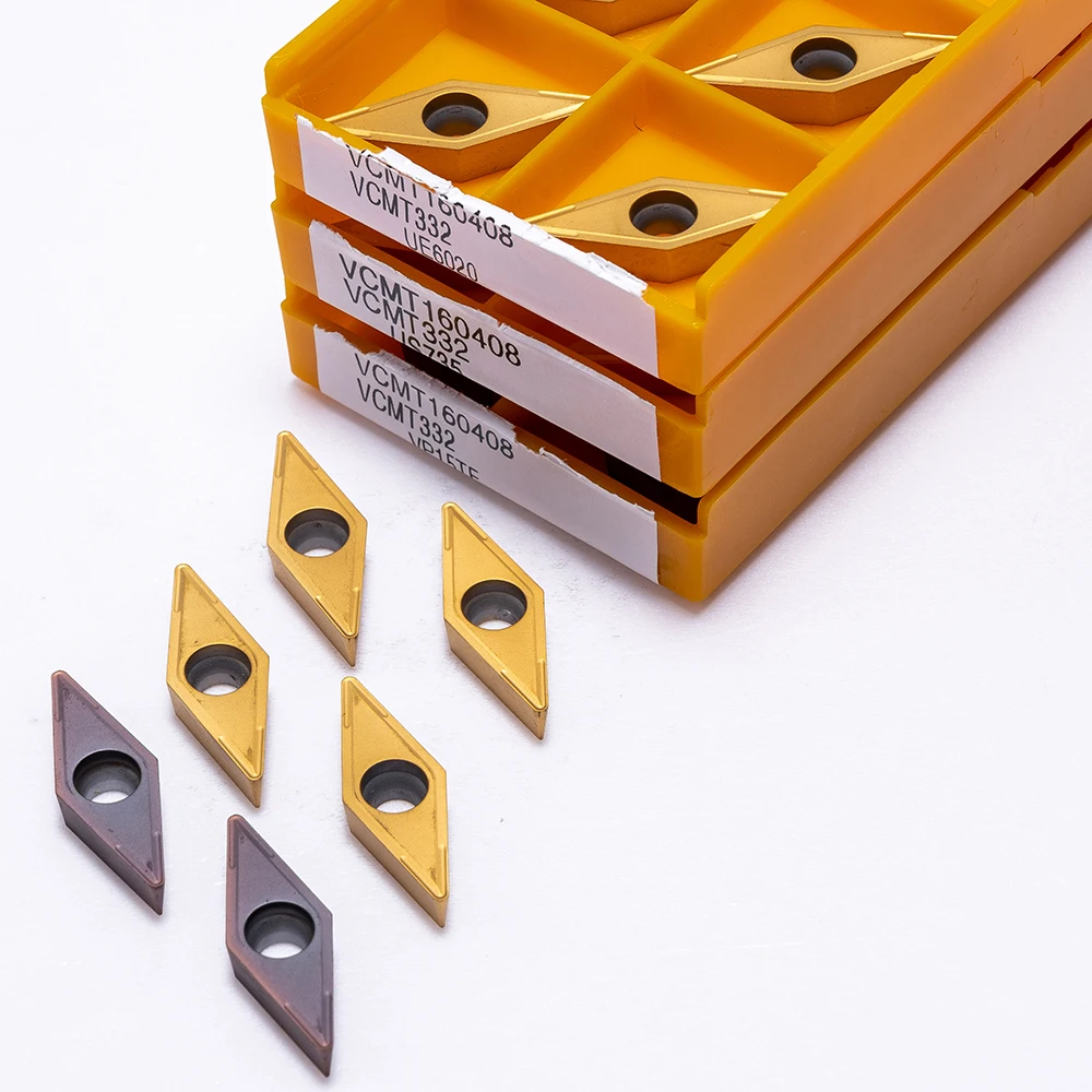

10PCS Carbide Insert VCMT160408 MA VP15TF UE6020 US735 Cylindrical Metal Milling Cutter VCMT 160408 Lathe CNC Turning Tool