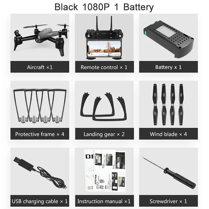 Black 1080P 1B SG106 Дрон на ру e оптический поток 4K 1080P HD Двойная камера в режиме реального времени WiFi FPV аэрофотосъемка Дрон на ру Квадрокоптер позиционирование самолета RTF - Цвет: Black 1080P 1B