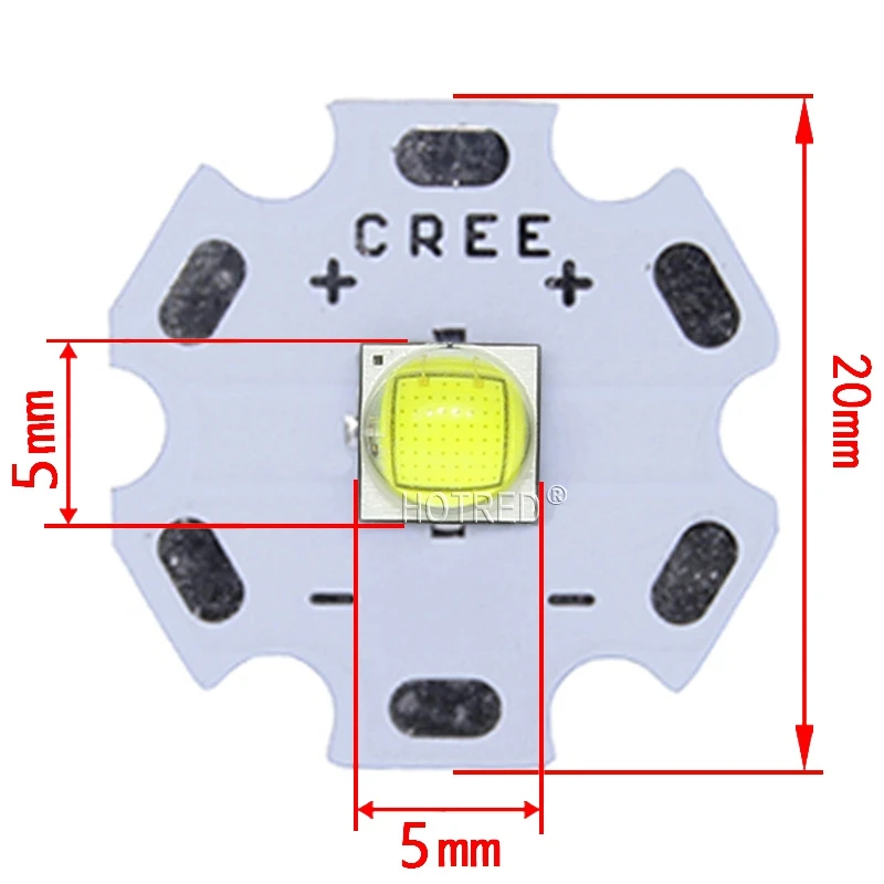 5 шт. Китай Cree XLamp XM-L2 XML2 T6 SMD5050 10 Вт Холодный белый 6500 к 80 мил высокой мощности светодиодный Диод таблеточного типа для детали для оборудования импульсного освещения лампы DIY