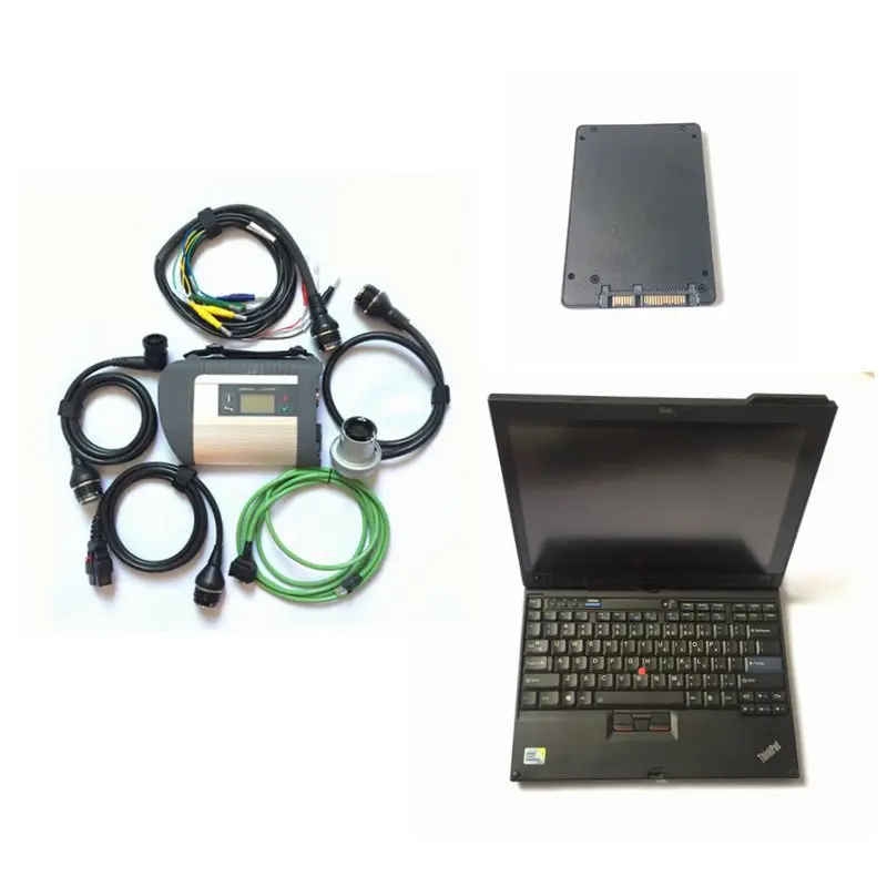 Лучшее Качество mb Star C4 с Wifi MB STAR SD Подключение C4 компактный 4 диагностический инструмент с x200t ноутбук 4g SSD программное обеспечение,12 - Цвет: c4 and ssd x200t