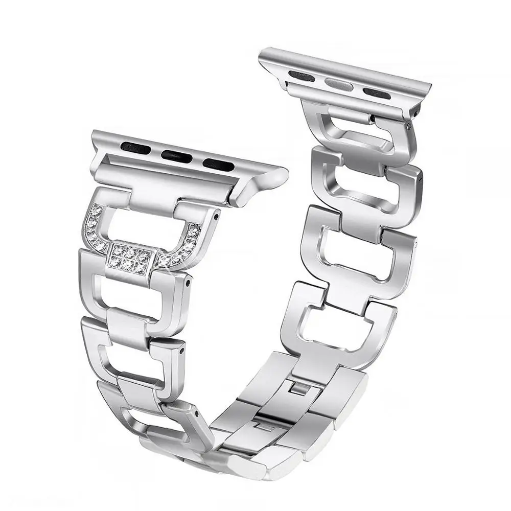 

Unique D-Link Fashion Jewelry Design Bands for Apple Watch Bling Band Compatible iWatch 4 Band 38mm 40mm Diamond Rhinestone