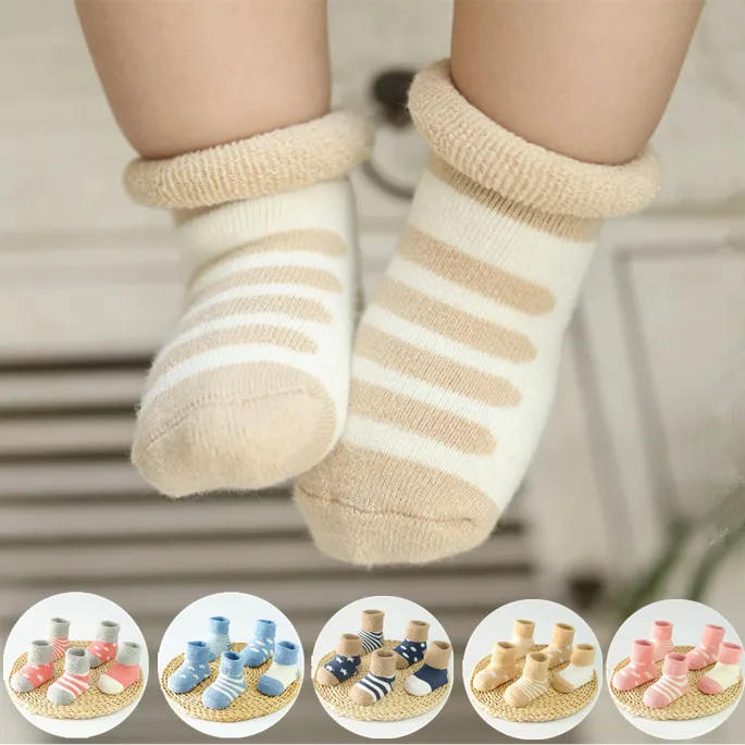 

5pairs/set Winter Baby Boys Girls Socks Cotton Thicken Kids Socks Knitted Newborn Baby Toddler Boat Winter Full Socks 0-2years
