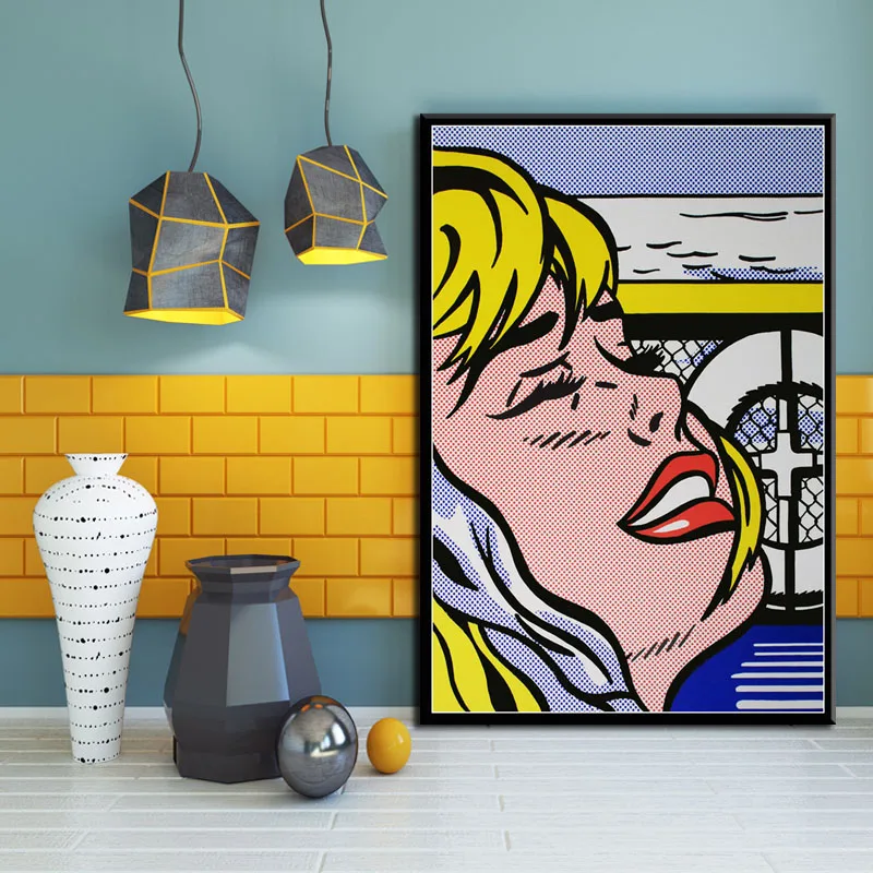 Поп-арт художественное произведение Роя Lichtenstein художественная живопись Шелковый Холст плакат настенный домашний декор
