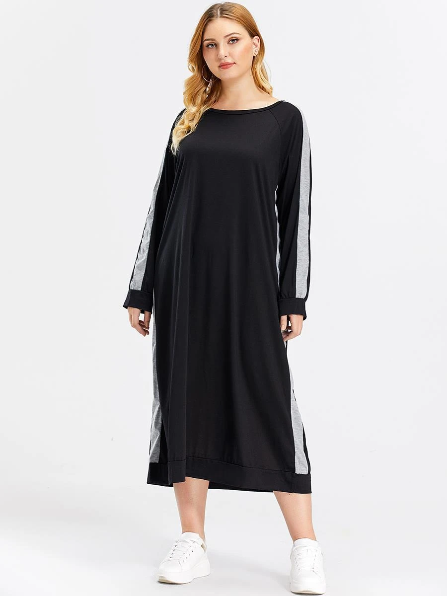 black straight maxi dress