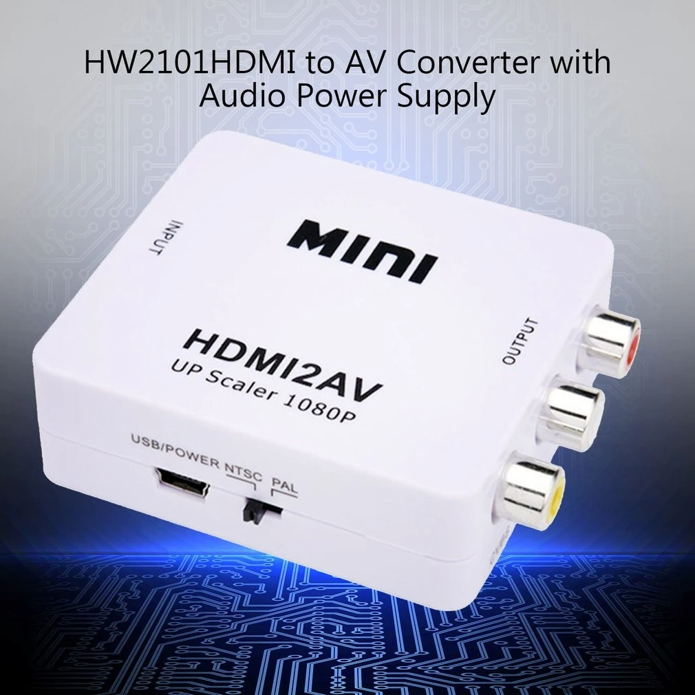 1080P мини HDMI к VGA к RCA AV композитный адаптер конвертер с 3,5 мм аудио кабель VGA2AV/CVBS+ аудио к ПК HDTV конвертер