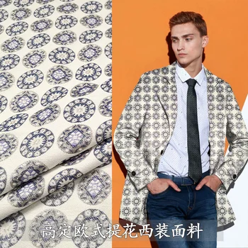 

1 meter brocade fabric for sewing Europe style jacquard fabrics metallic clothing cloth round dot telas tissu DIY textile dress