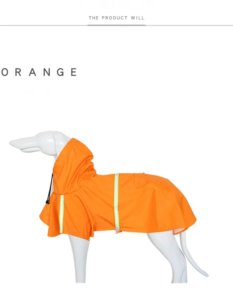 Дождевик для собак, дождевик, водонепроницаемая одежда для домашних животных, дождевик для больших собак, крутой дождевик с капюшоном для домашних собак - Цвет: orange