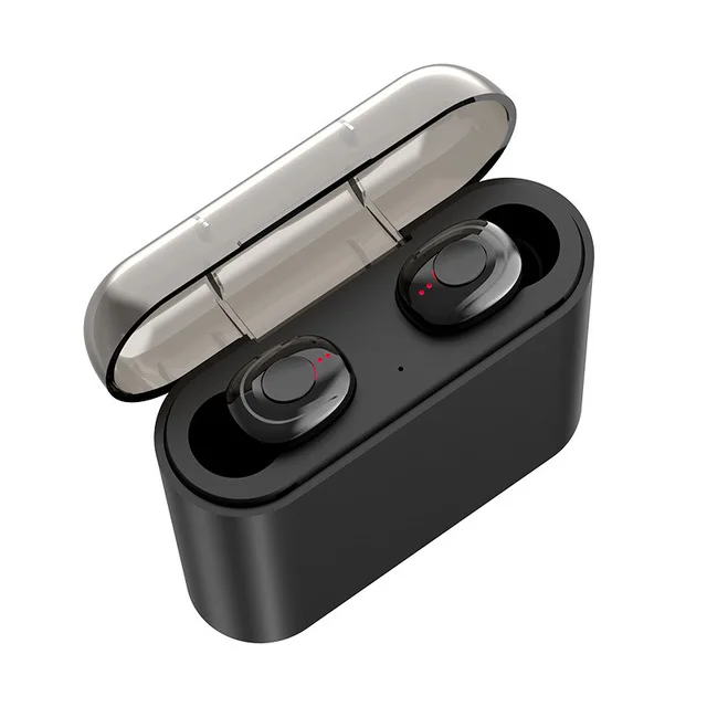 Черный X18 беспроводные наушники мини наушники Bluetooth 5,0 гарнитура стерео звук наушники для iphone xiaomi oppo с зарядным устройством - Цвет: Черный