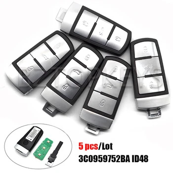 

5 pcs/lots smart car key 3button ID48 chip 433Mhz for VW Magotan CC Passat Keyless remote
