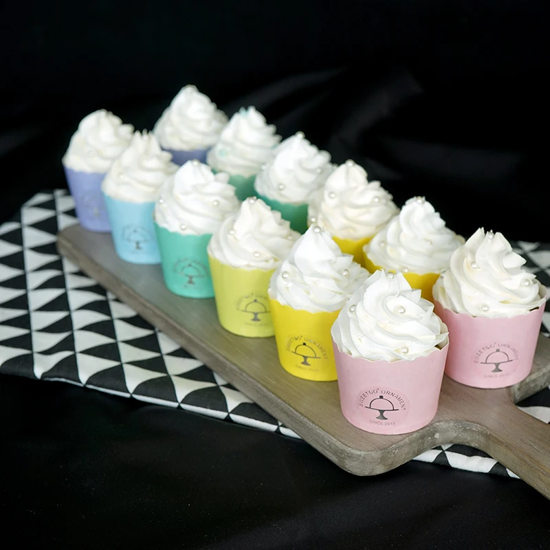 

Cute simulation cup ice cream exquisite artificial cup cake romantic wedding decoration photo prop cake shop window display