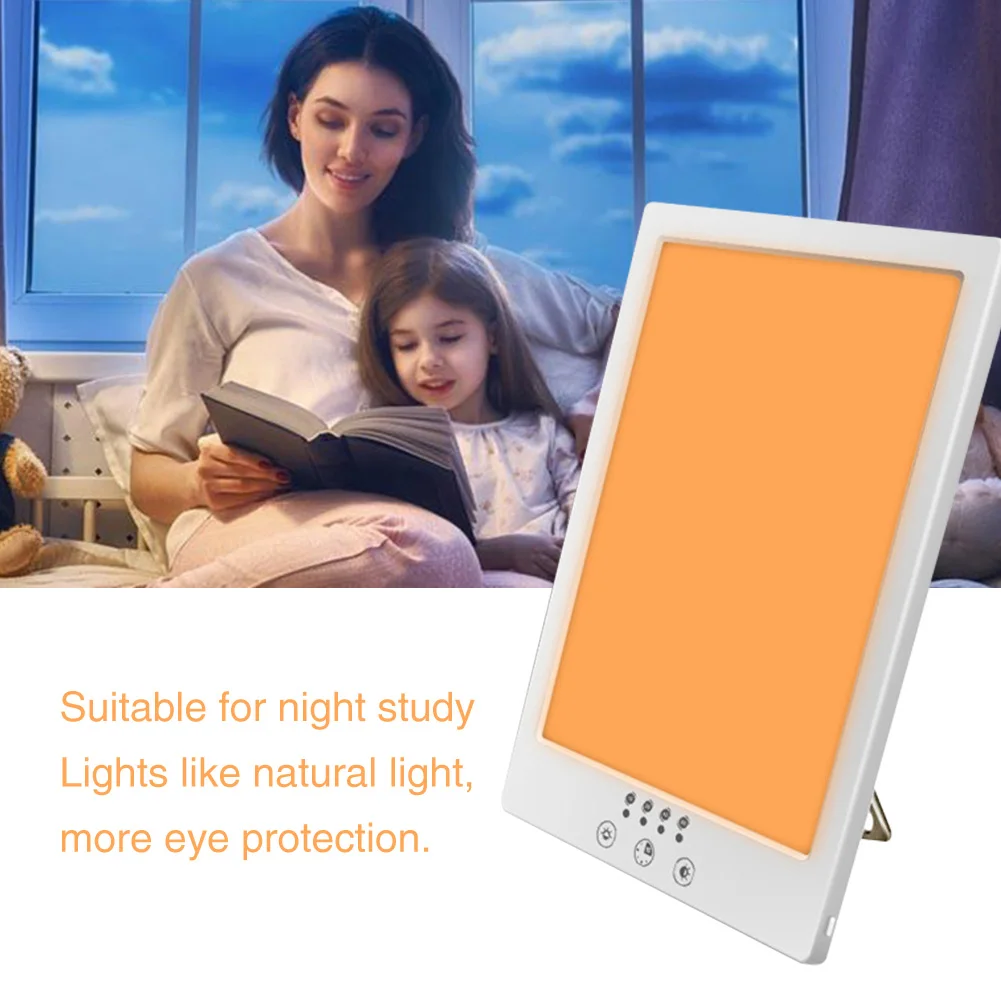 

USB Rechargeable Timing Sunlight Simulation Stepless Gift Therapy Lamp Sad Waterproof 360 Rotating Decoration Depression Home