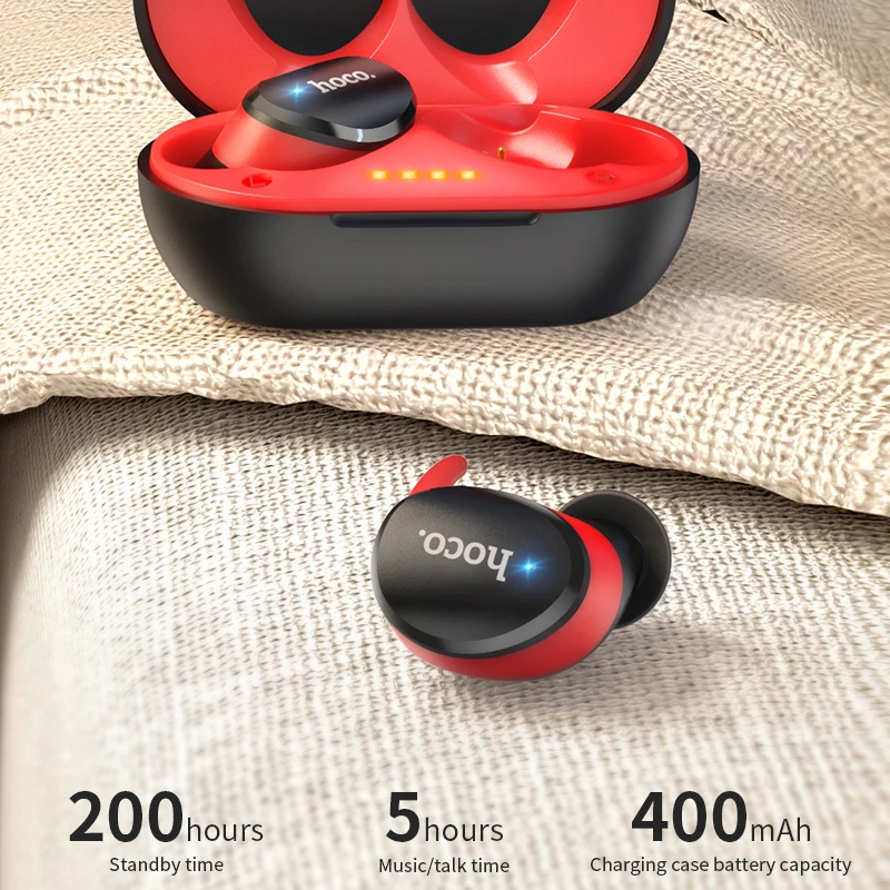 Профессиональные Twins Mini 3D стерео наушники HOCO с Bluetooth 5 0 невидимые настоящие басы