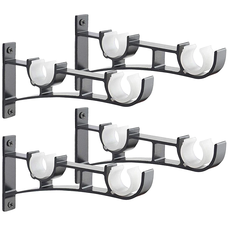 Home Décor Trendia 1 Pair Hang Curtain Rod Holders Tap Right Into