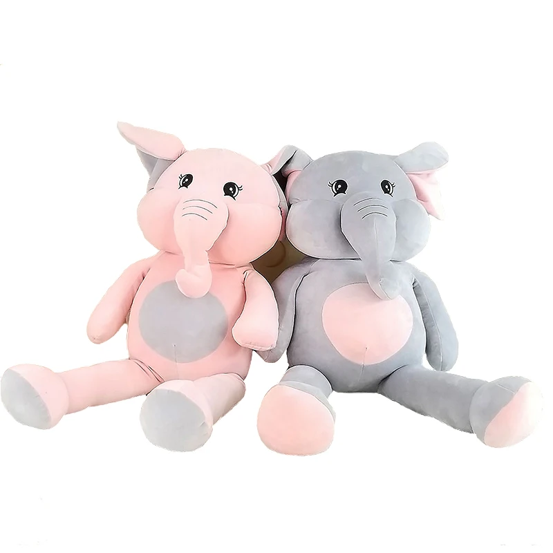 

50/60/75cm Soft Large Plush Elephant Kids Doll Cute Sleeping Back Cushion Stuffed Elephant Baby Xmas Gift