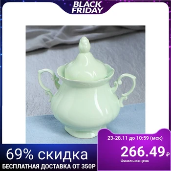 

Sugar bowl "Camellia", glaze, menthol color, 0.5 l