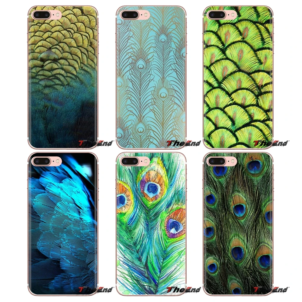 Для iPod Touch Apple iPhone 4 4s 5 5S SE 5C 6 6S 7 8 X XR XS Plus MAX мягкий прозрачный чехол цветной павлиньи