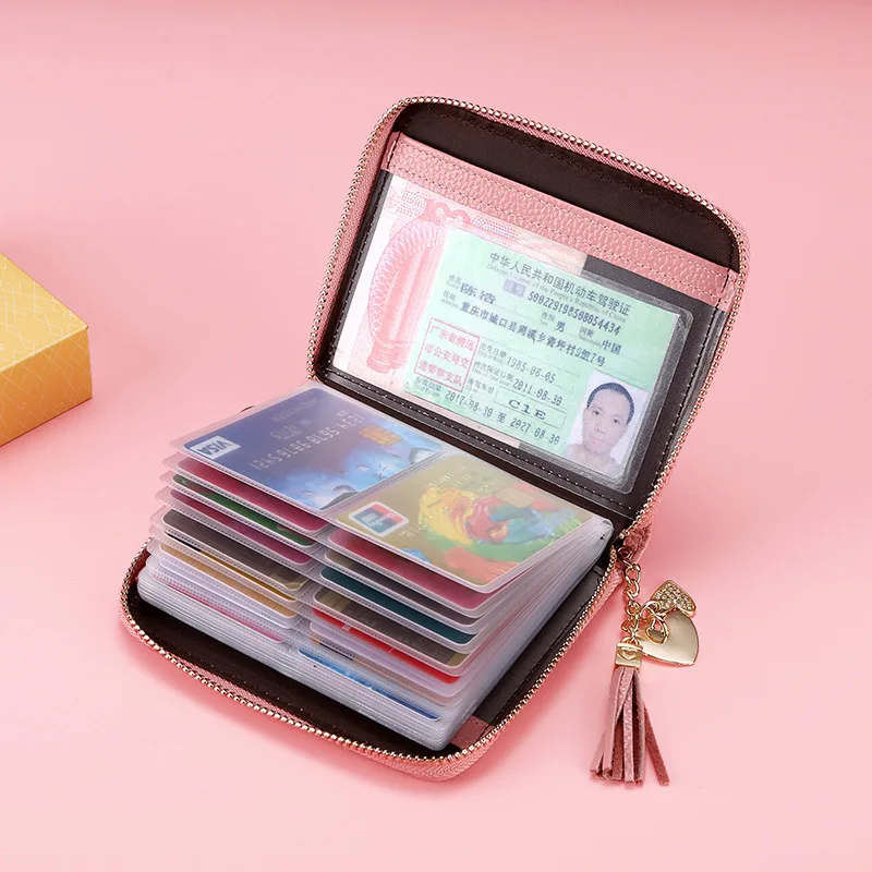Rfid-блокировка противоугонное дизайнерское женское портмоне-клатч Femme кошелек на молнии мульти-слот для карт большая емкость кисточка натуральная кожа