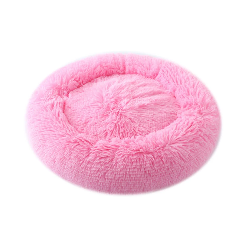 Удобная теплая круглая кровать для питомца кошки гнездо для питомца супер мягкая собака кошка Моющийся питомник легко чистится кровать для собаки теплый дом для домашних животных собаки - Цвет: pink