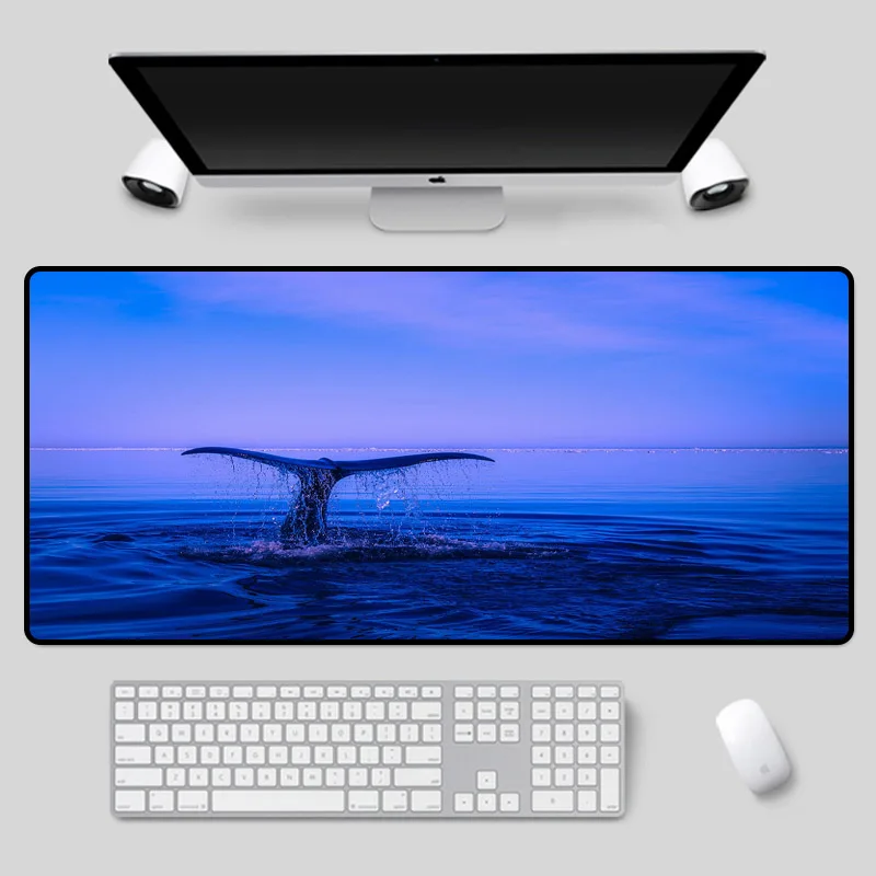 

MairuigeOcean background mouse pad, perfect whale, pc desktop computer desk pad, high quality rubber keyboard pad, non-slip