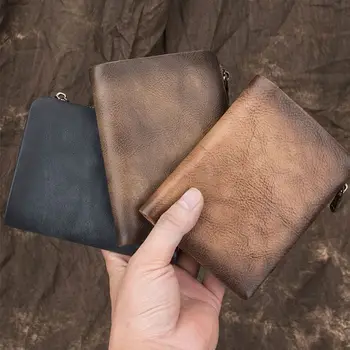 

Men's Leather Short ID Wallet Purse Credit Card Slots Casual Coin Change Pocket A69C