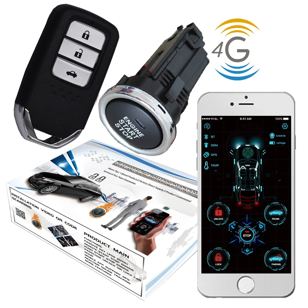 Cardot 4g gps gsm Pke дистанционный пусковой пульт дистанционного стартера умный старт стоп двигатель Автосигнализация
